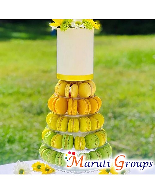 6 layer Round Macaron Tower Cake Stand Macaron Display Rack for Wedding Birthday Dessert Stand Cake